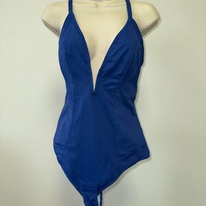 NWT Shaperin (XL) Brand New Blue Thong One Piece Swimsuit